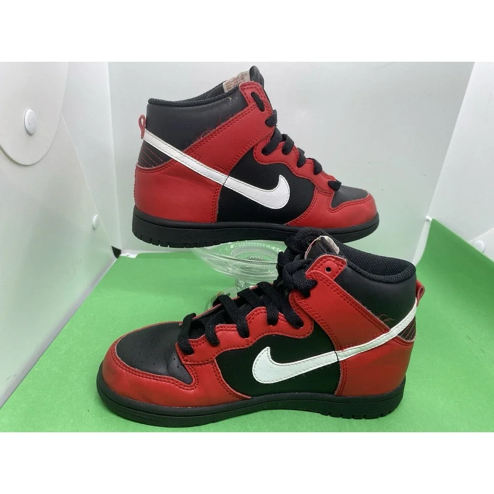 Nike Dunk High Top PS Black University Red Kids 2.5Y DD2314-003 Sneakers Shoes